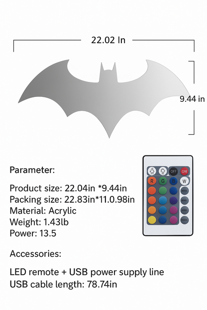 Lámpara LED murciélago Premium